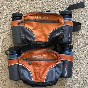 Outdoor Products Mojave 8.0 Orange/Gray 2 Water Bottle Waist Fanny Day Pack